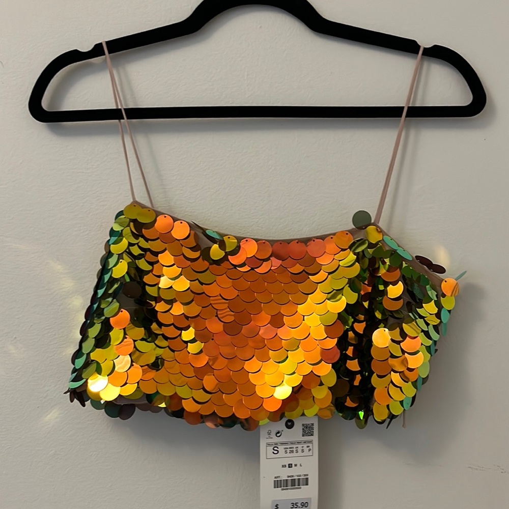 Zara bandeau sequin top